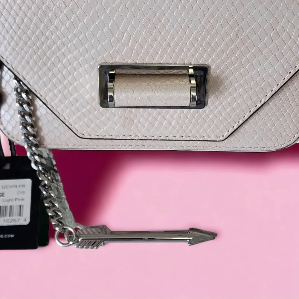 Mackage Devin Pale Pink Reptile Rare Belt Bag Crossbody Bag
